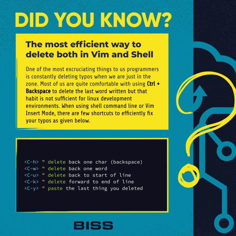 The most efficient way to delete both in Vim and Shell